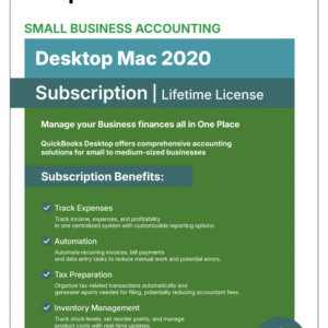 QuickBooks Desktop Mac 2020 | Lifetime License | No Subscription | 1-User | - Desktop License
